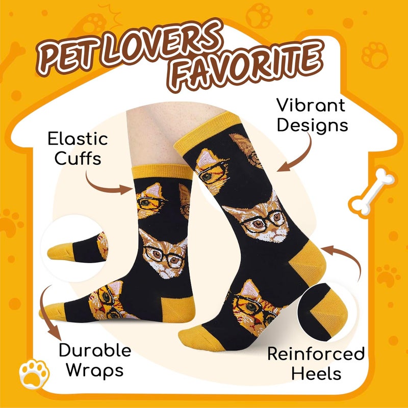 Happy Pop HAPPYPOP Cat Gifts for Women - Novelty Crazy Funny Cat Lady Gifts Socks for Mom Animal Lovers - Image 2